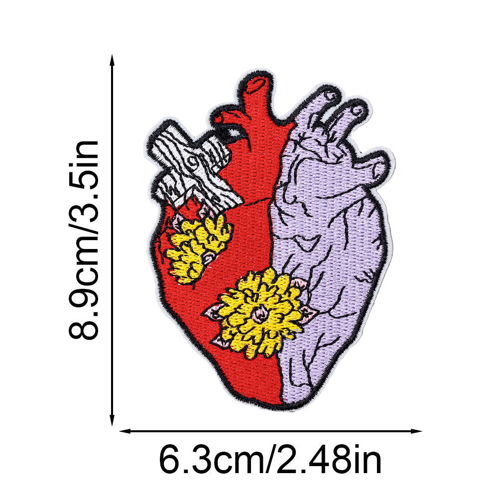 Wholesale Heart-shaped embroidery patch letters multi-color spelling DIY accessories
